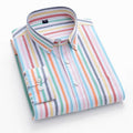 Men's Pastel Multicolor Striped Long Sleeve Shirt