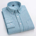 Men's Teal & White Striped Long Sleeve Shirt