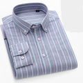 Men's Grey & Pink Striped Long Sleeve Shirt