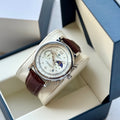 Men's Patek Philippe Chronograph Moon Phase Watch – Silver & Brown