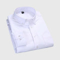 Men's White Solid Oxford Long Sleeve Shirt