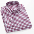 Men's Wine Checkered Long Sleeve Shirt