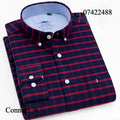 Men's Navy Blue & Red Plaid Long Sleeve Shirt