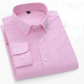 Men's Pink Solid Oxford Long Sleeve Shirt