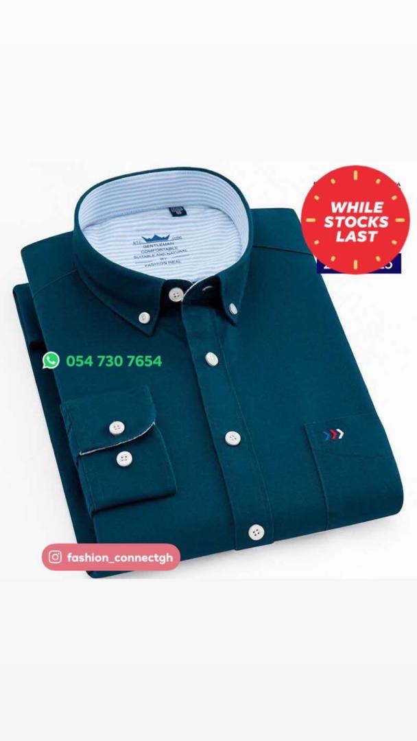 Men's Teal Solid Oxford Long Sleeve Shirt