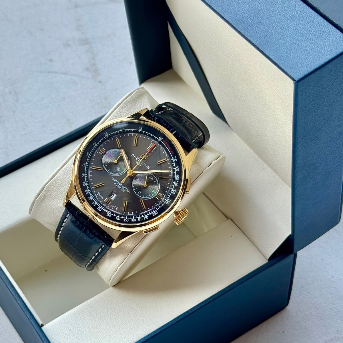 Men's Breitling Premier Chronometer Watch – Gold & Black