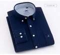 Men's Navy Blue Solid Long Sleeve Shirt
