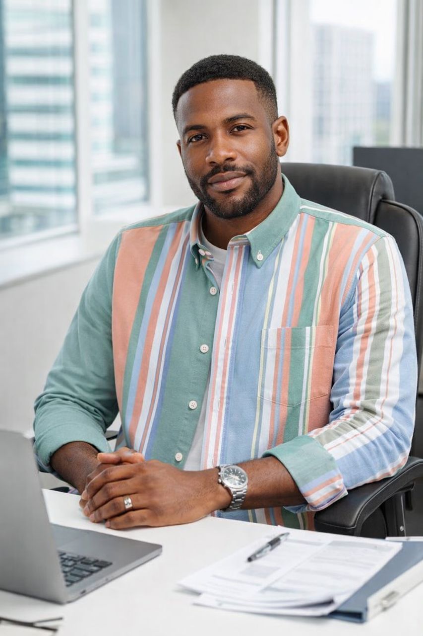 Men's Mint Green Multicolor Striped Long Sleeve Shirt