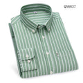 Men's Sage Green & White Striped Long Sleeve Shirt - QN8837