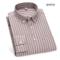 Men's Khaki & White Striped Long Sleeve Shirt - QN8838