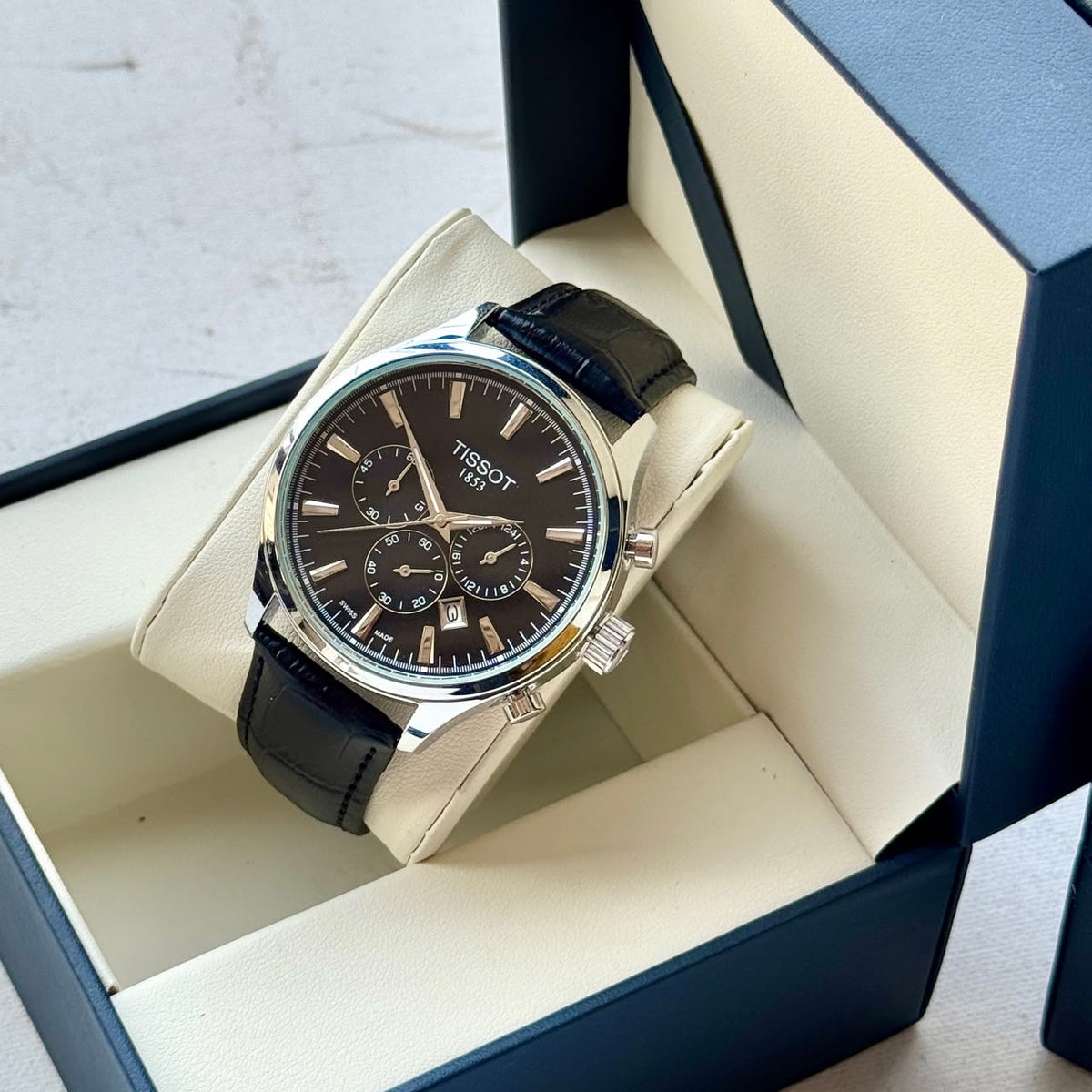 Men's Tissot 1853 Chronograph Watch – Silver & Black