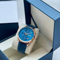 Men's Hugo Boss Chronograph Watch – Rose Gold & Blue Dial